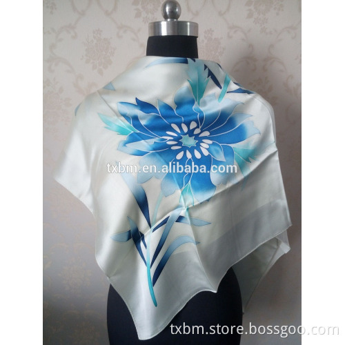 Pure 100% silk printed scarf, square silk scarves 110x110cm, flower pattern scarf